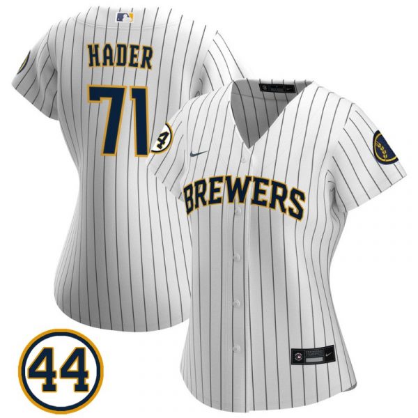 Personalized Women’s #71 Josh Hader Milwaukee Brewers Cream Jersey White