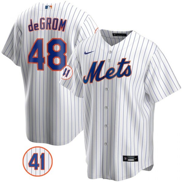 Personalized Men’s #48 Jacob deGrom New York Mets Royal Jersey Cool Base White