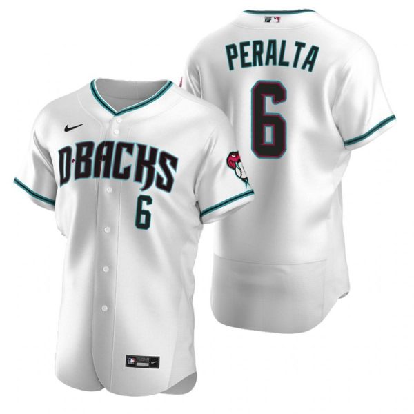 Personalized Men’s David Peralta Arizona Diamondbacks Flex Base Jersey White Teal