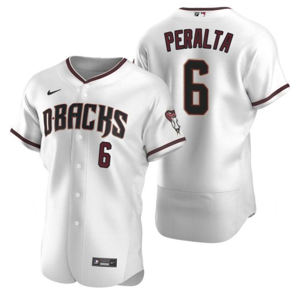 Personalized Men’s David Peralta Arizona Diamondbacks Flex Base Jersey White Crimson