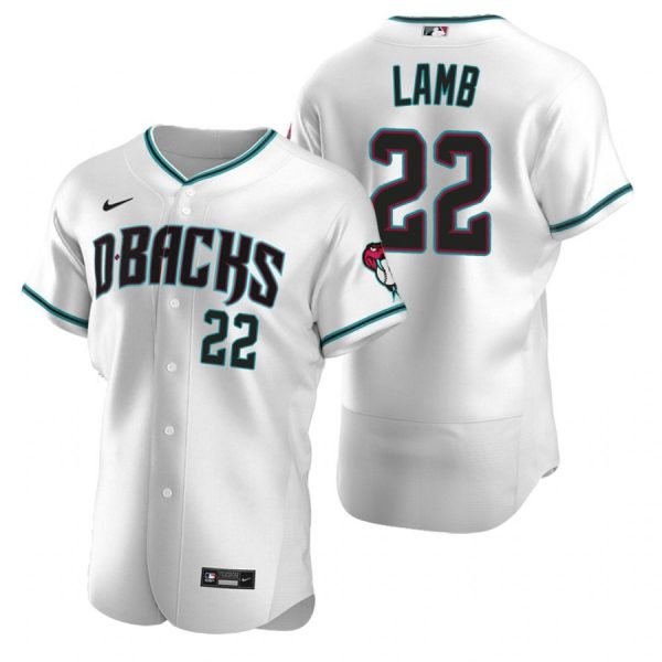 Personalized Men’s Jake Lamb Arizona Diamondbacks Flex Base Jersey White Teal