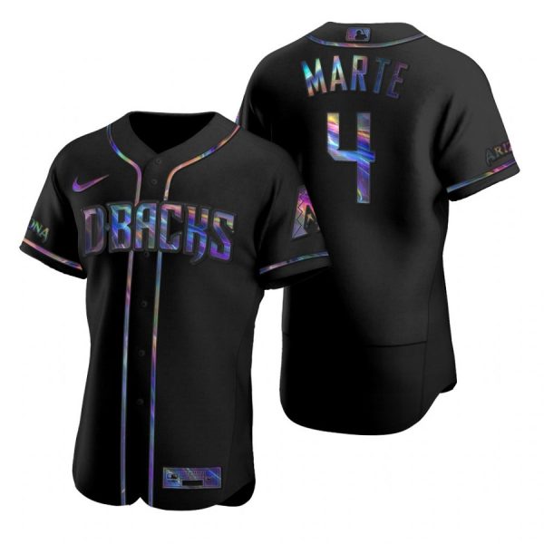 Personalized Men’s Ketel Marte Arizona Diamondbacks Flex Base Jersey Black Holographic