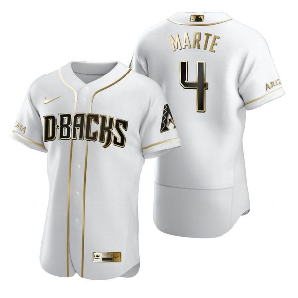 Personalized Men’s Ketel Marte Arizona Diamondbacks Flex Base Jersey White Golden