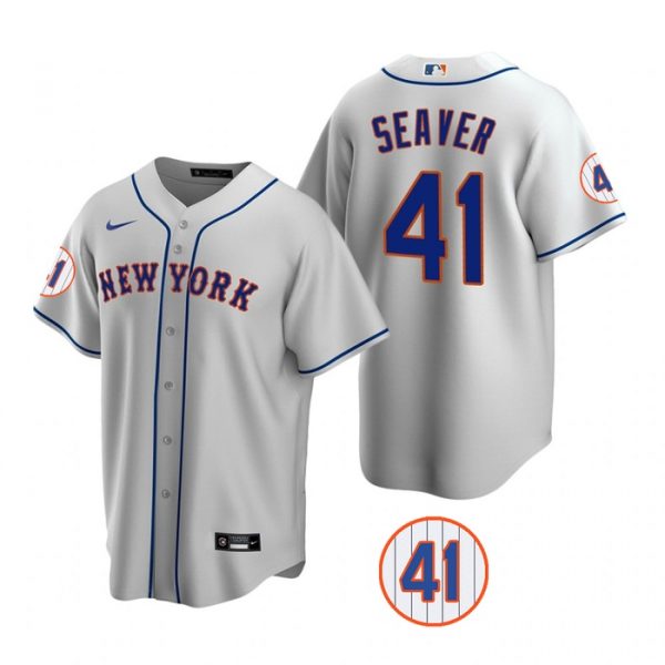 Personalized Men’s #41 Tom Seaver New York Mets Royal Jersey Cool Base Gray