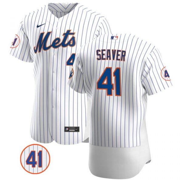 Personalized Men’s #41 Tom Seaver New York Mets White Jersey Flex Base White