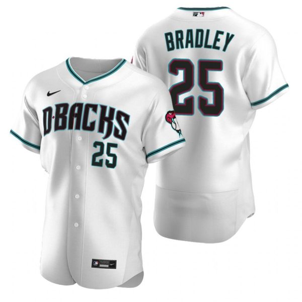 Personalized Men’s Archie Bradley Arizona Diamondbacks Flex Base Jersey White Teal