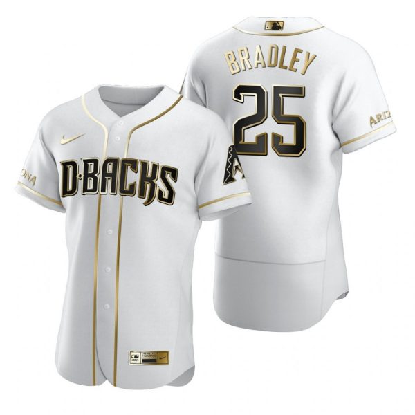 Personalized Men’s Archie Bradley Arizona Diamondbacks Flex Base Jersey White Golden