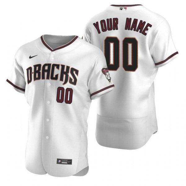 Personalized Men’s Arizona Diamondbacks Flex Base Jersey White Crimson