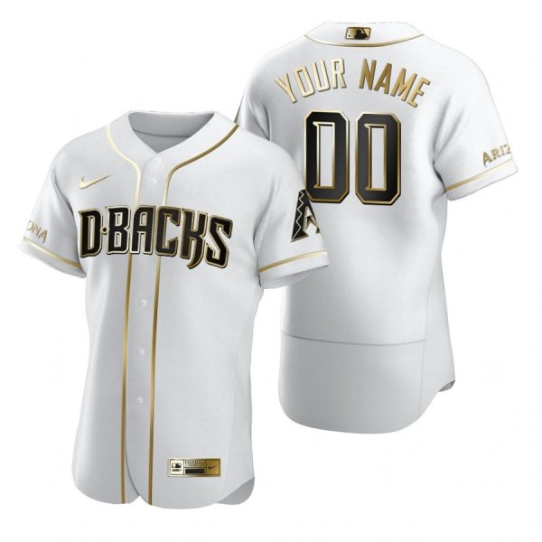 Personalized Men’s Arizona Diamondbacks Flex Base Jersey White Golden