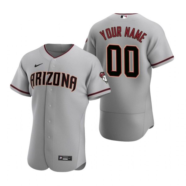 Personalized Men’s Arizona Diamondbacks Flex Base Jersey Gray
