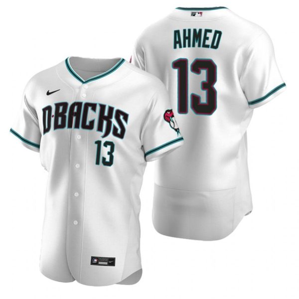 Personalized Men’s Nick Ahmed Arizona Diamondbacks Flex Base Jersey White Teal