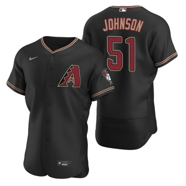 Personalized Men’s Randy Johnson Arizona Diamondbacks Flex Base Jersey Black
