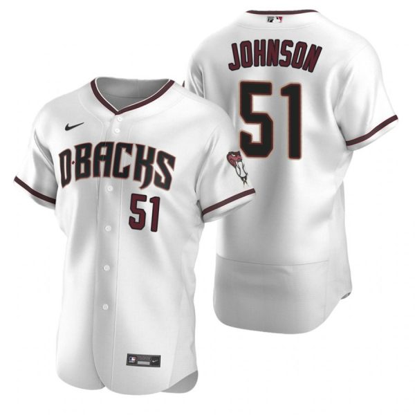 Personalized Men’s Randy Johnson Arizona Diamondbacks Flex Base Jersey White Crimson