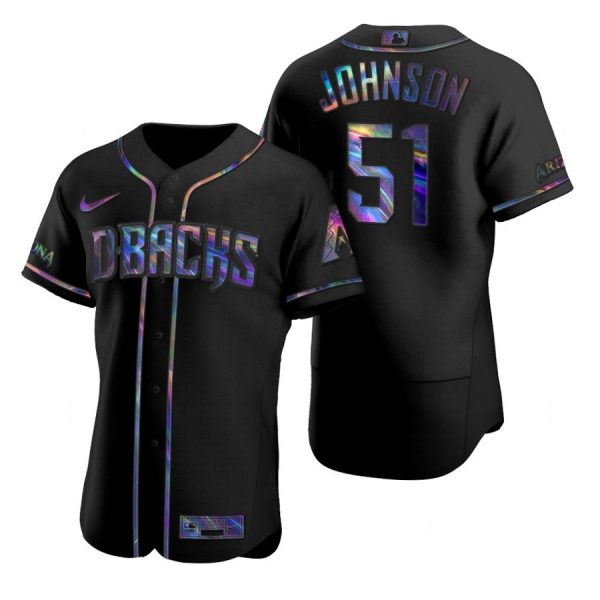 Personalized Men’s Randy Johnson Arizona Diamondbacks Flex Base Jersey Black Holographic