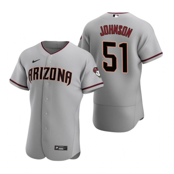 Personalized Men’s Randy Johnson Arizona Diamondbacks Flex Base Jersey Gray