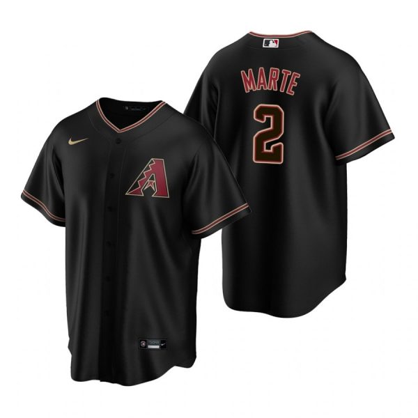 Personalized Men’s Starling Marte Arizona Diamondbacks Cool Base Jersey Black