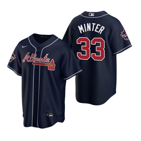 Personalized Men’s A.J. Minter Atlanta Braves Cool Base All Star Jersey Navy