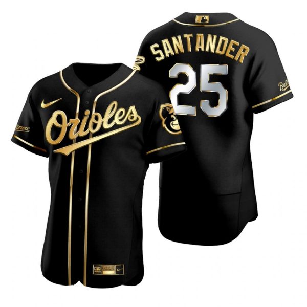 Personalized Men’s Anthony Santander Baltimore Orioles Flex Base Jersey Black Golden