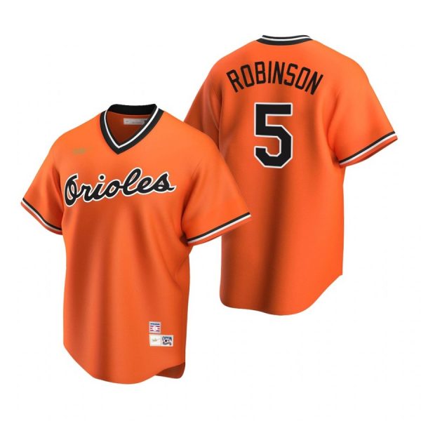 Personalized Men’s Brooks Robinson Baltimore Orioles Cool Base Jersey Orange Cooperstown