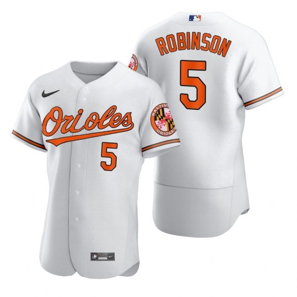 Personalized Men’s Brooks Robinson Baltimore Orioles Flex Base Jersey White