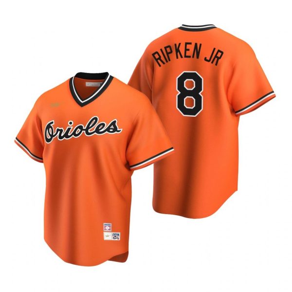 Personalized Men’s Cal Ripken Jr. Baltimore Orioles Cool Base Jersey Orange Cooperstown