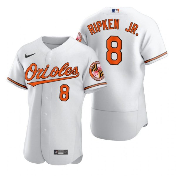 Personalized Men’s Cal Ripken Jr. Baltimore Orioles Flex Base Jersey White