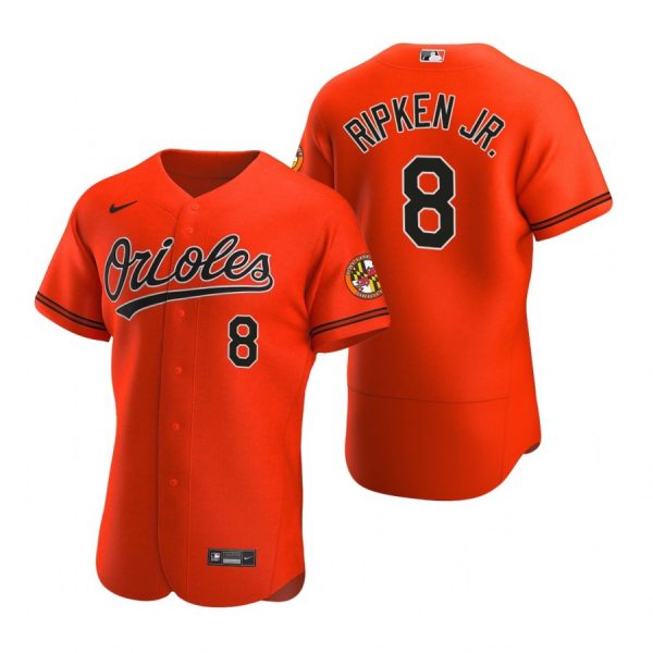 Personalized Men’s Cal Ripken Jr. Baltimore Orioles Flex Base Jersey Orange