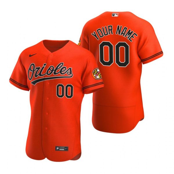 Personalized Men’s Baltimore Orioles Flex Base Jersey Orange