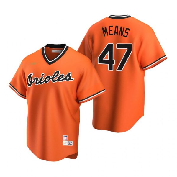 Personalized Men’s John Means Baltimore Orioles Cool Base Jersey Orange Cooperstown