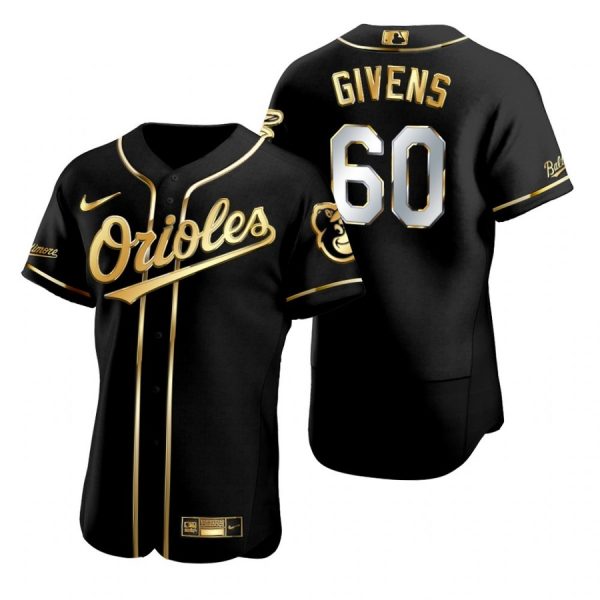 Personalized Men’s Mychal Givens Baltimore Orioles Flex Base Jersey Black Golden
