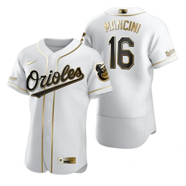 Personalized Men’s Trey Mancini Baltimore Orioles Flex Base Jersey White Golden
