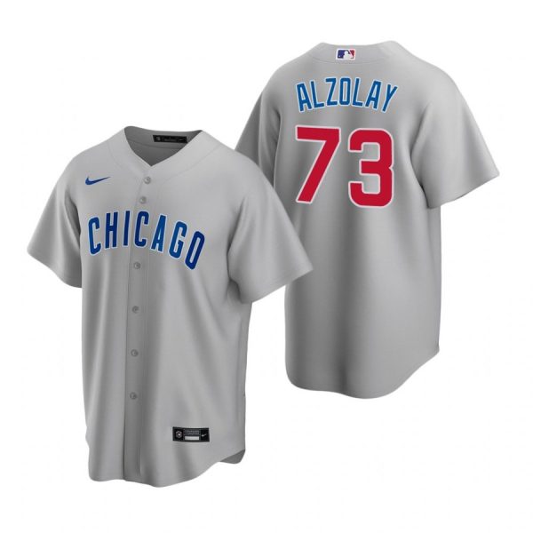 Personalized Men’s Adbert Alzolay Chicago Cubs Cool Base Jersey Gray
