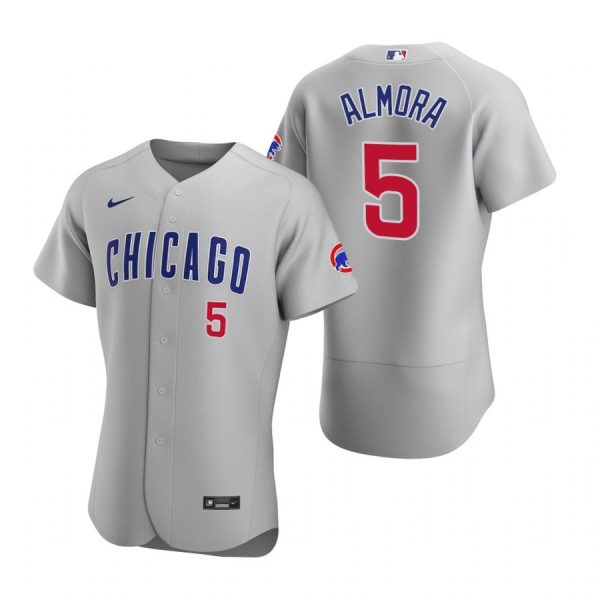 Personalized Men’s Albert Almora Jr. Chicago Cubs Flex Base Jersey Gray