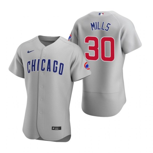 Personalized Men’s Alec Mills Chicago Cubs Flex Base Jersey Gray