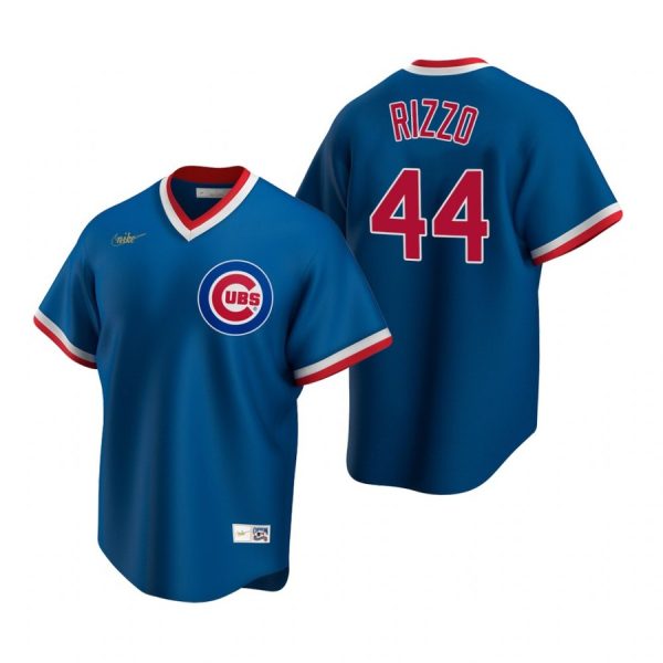Personalized Men’s Anthony Rizzo Chicago Cubs Cool Base Jersey Royal Cooperstown
