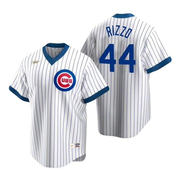 Personalized Men’s Anthony Rizzo Chicago Cubs Cool Base Jersey White Cooperstown