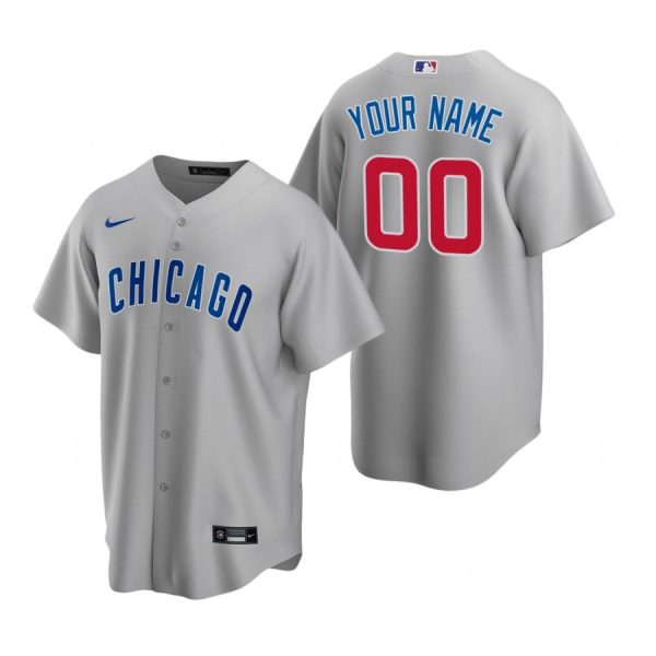 Personalized Men’s Chicago Cubs Cool Base Jersey Gray