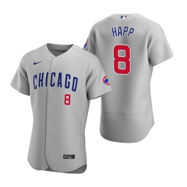 Personalized Men’s Ian Happ Chicago Cubs Flex Base Jersey Gray