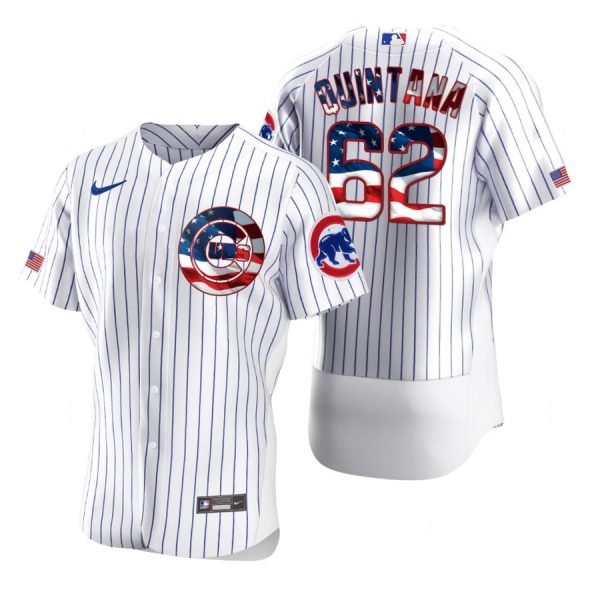 Personalized Men’s Jose Quintana Chicago Cubs Flex Base Jersey White Stars