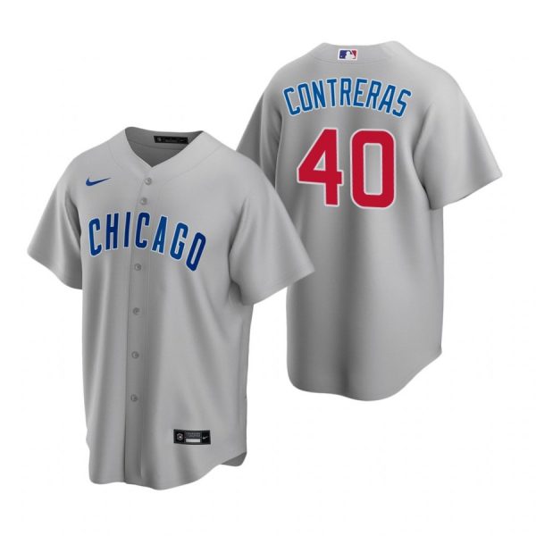 Personalized Men’s Willson Contreras Chicago Cubs Cool Base Jersey Gray