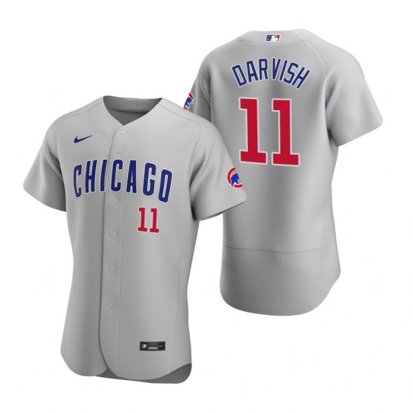 Personalized Men’s Yu Darvish Chicago Cubs Flex Base Jersey Gray