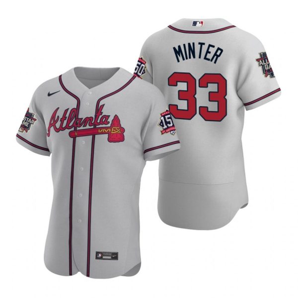 Personalized Men’s A.J. Minter Atlanta Braves Flex Base All Star Jersey Gray