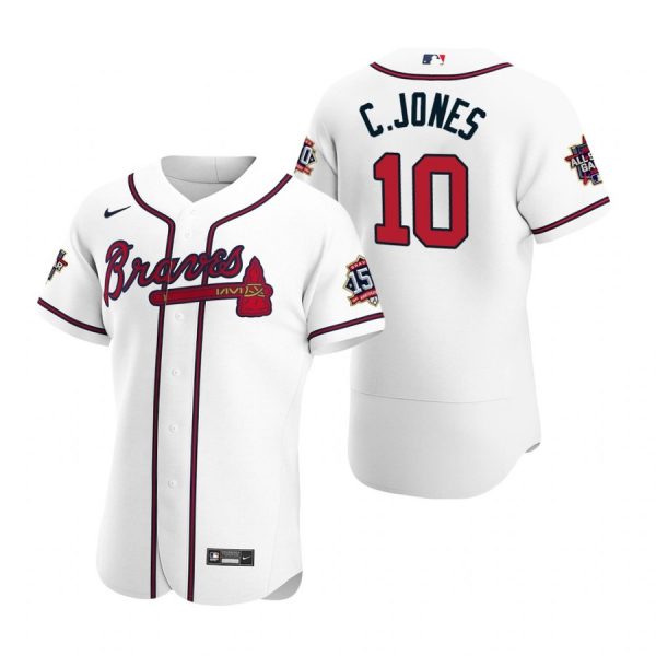 Personalized Men’s Chipper Jones Atlanta Braves Flex Base All Star Jersey White