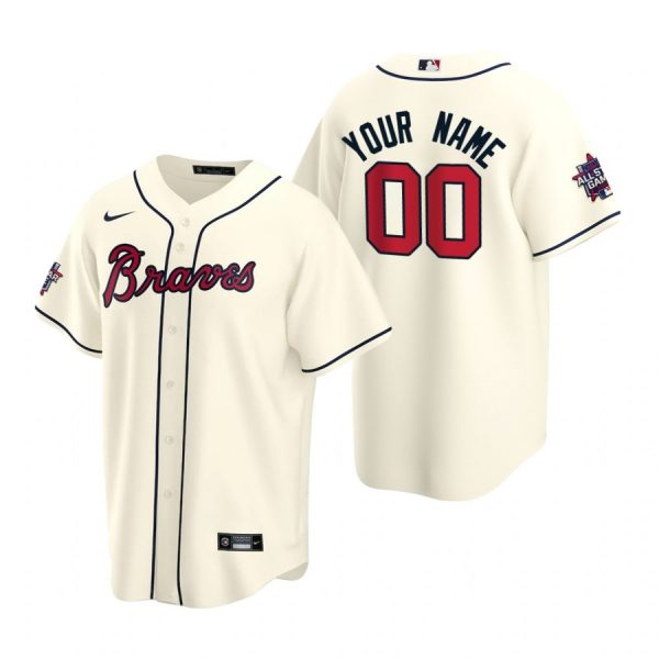Personalized Men’s Atlanta Braves Cool Base All Star Jersey Cream