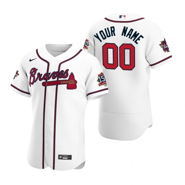 Personalized Men’s Atlanta Braves Flex Base All Star Jersey White