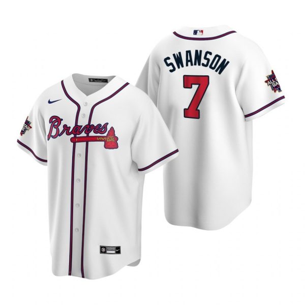 Personalized Men’s Dansby Swanson Atlanta Braves Cool Base All Star Jersey White