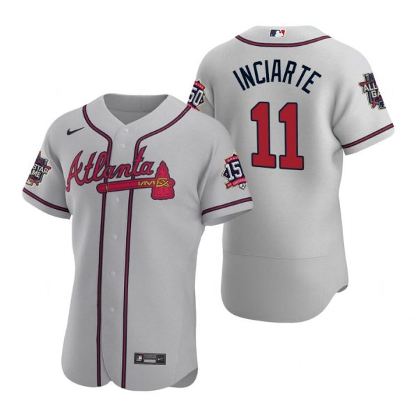 Personalized Men’s Ender Inciarte Atlanta Braves Flex Base All Star Jersey Gray