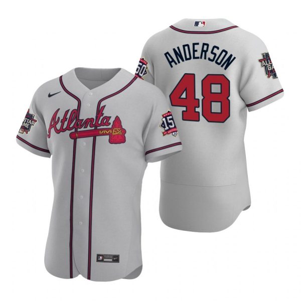 Personalized Men’s Ian Anderson Atlanta Braves Flex Base All Star Jersey Gray