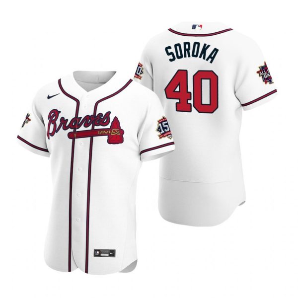 Personalized Men’s Mike Soroka Atlanta Braves Flex Base All Star Jersey White