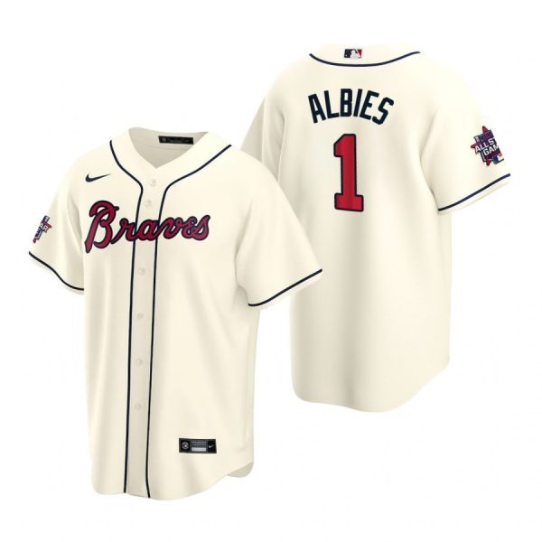 Personalized Men’s Ozzie Albies Atlanta Braves Cool Base All Star Jersey Cream